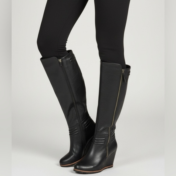 Crown Vintage Emma Black High Top Boots Size 5 - Picture 1 of 11